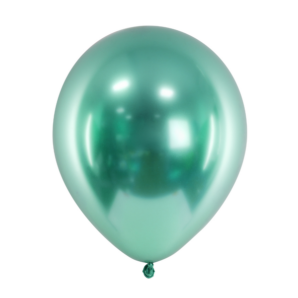 Luftballon Ø 30cm Chrom-Grün 10 Stk.