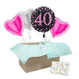 Heliumballon-Geschenk "40 Happy Birthday" Sparkling Pink