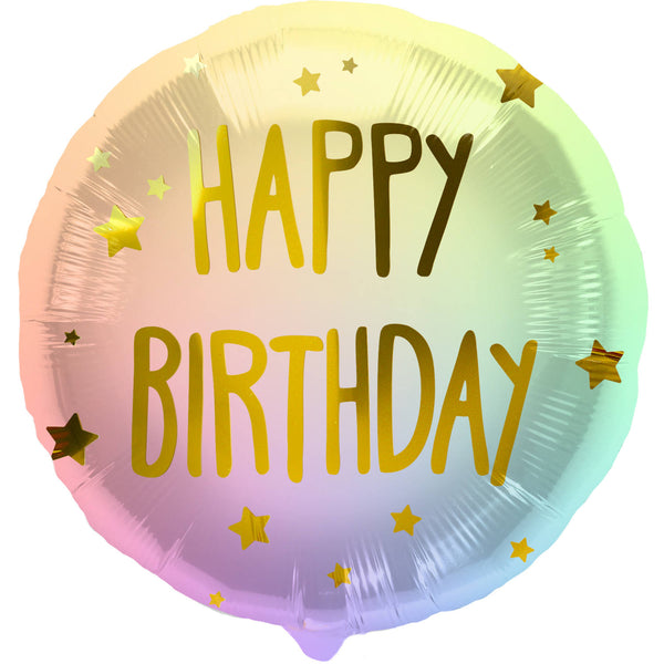 Geburtstagsballon "Happy Birthday" Sterne Ombre