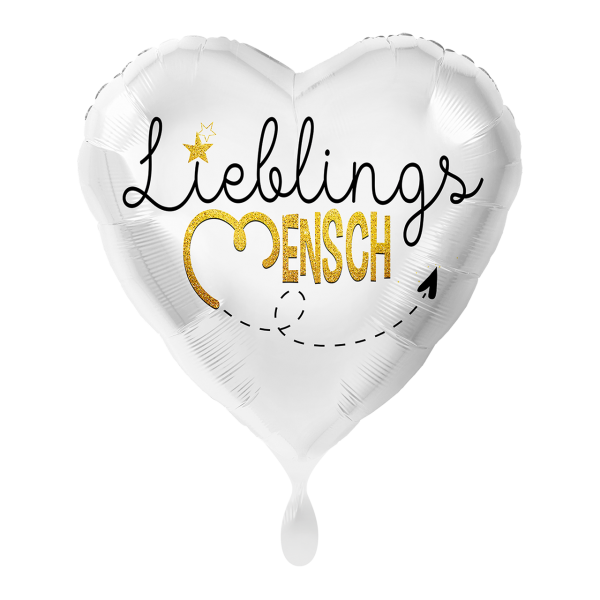Herzballon "Lieblingsmensch" Weiß