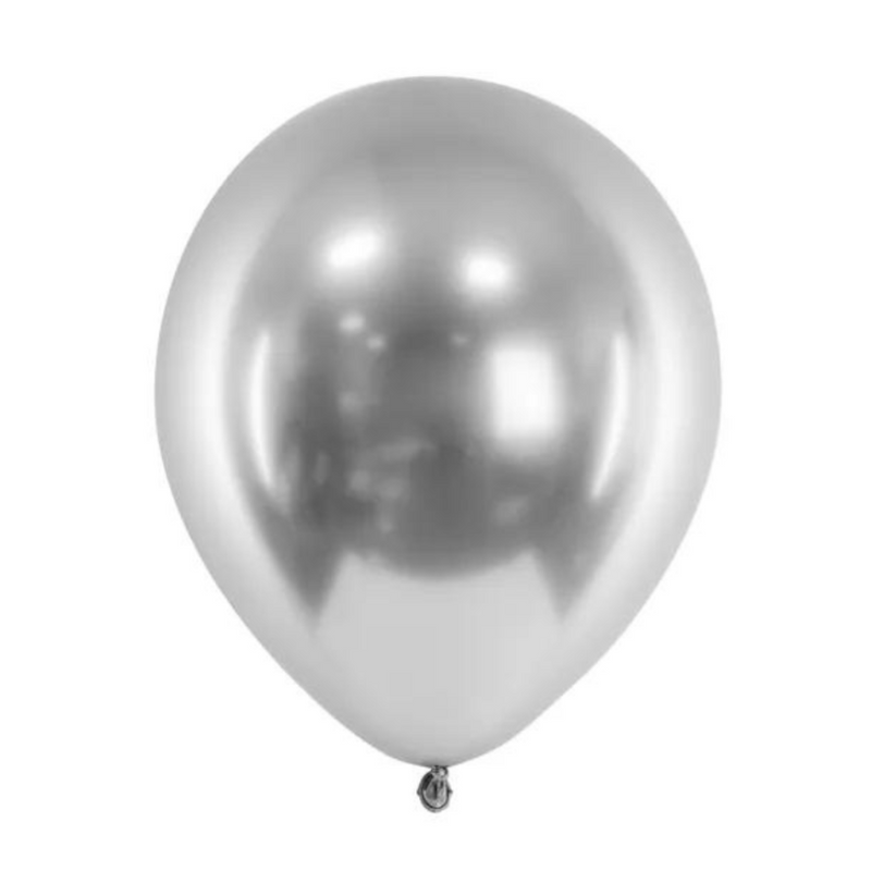 Luftballon Ø 30cm Chrom-Silber 10 Stk.