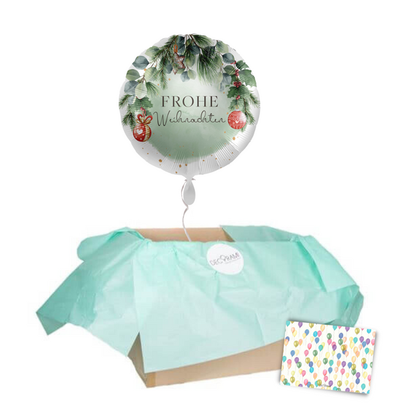 Heliumballon-Geschenk "Frohe Weihnachten" Green