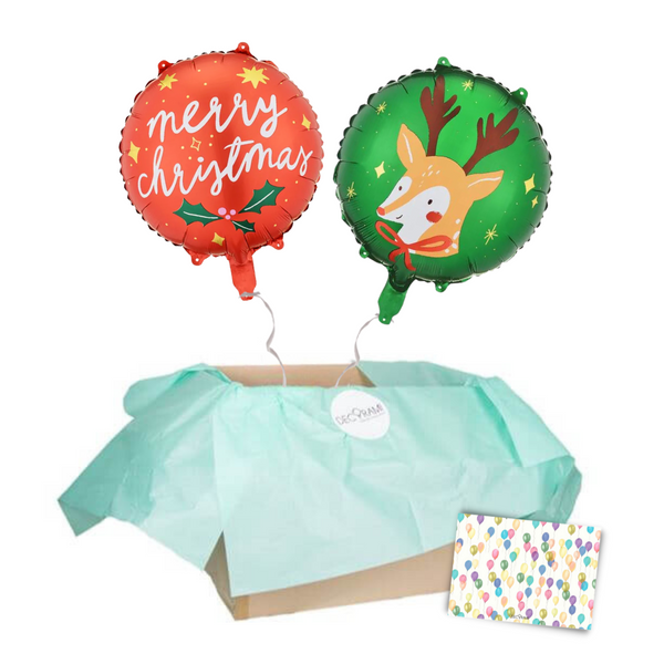 Heliumballon-Geschenk "Merry Christmas" Reindeer