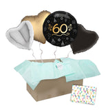 Heliumballon-Geschenk "60" Happy Birthday Sparkling