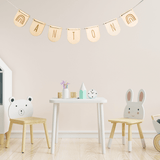 Build your own Holz-Wimpelgirlande Name / Wunschtext