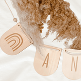 Build your own Holz-Wimpelgirlande Name / Wunschtext