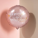 Geburtstagsballon "Happy Birthday" Créme Roségold