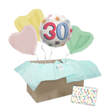 Heliumballon-Geschenk "30" Happy Birthday Bunt