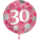 Heliumballon-Geschenk "30" Happy Birthday Pink