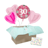Heliumballon-Geschenk "30" Happy Birthday Pink