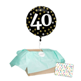 Heliumballon-Geschenk "40" Happy Birthday Sparkling