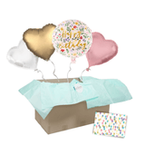 Heliumballon-Geschenk "Happy Birthday" Boho Flower Herzen