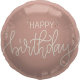 Heliumballon-Geschenk "Happy Birthday" Créme Roségold
