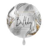 Heliumballon-Geschenk "Happy Birthday" Liquid Silver
