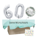 Heliumballon-Geschenk "Happy Birthday" Silver XXL Set Deluxe