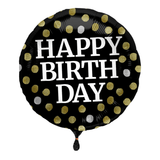 Heliumballon-Geschenk "Happy Birthday" Sparkling Black XXL Set Deluxe