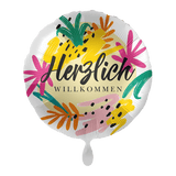 Heliumballon-Geschenk "Herzlich Willkommen" Bunt