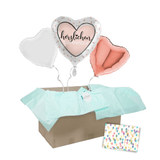 Heliumballon-Geschenk "Herzlichen Glückwunsch" Roségold