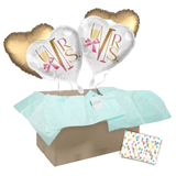 Heliumballon-Geschenk Hochzeit Champagner Herz