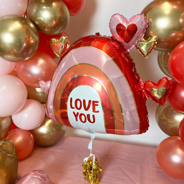 Heliumballon-Geschenk Regenbogen "Love you"