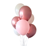 Luftballon-Set Chrom-Mix Roségold 10 Stk.