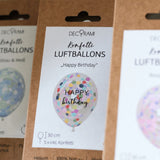 Luftballon-Set Konfetti Mix Bunt "Happy Birthday" 5 Stk.