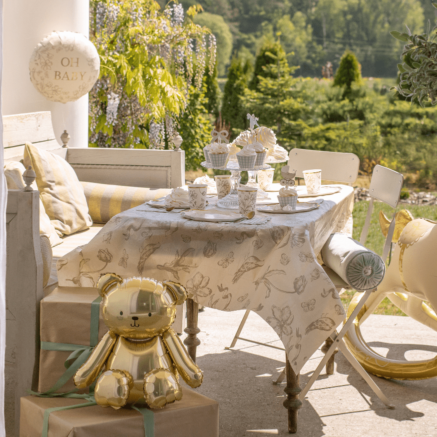 Tischdecke Beige Blumen