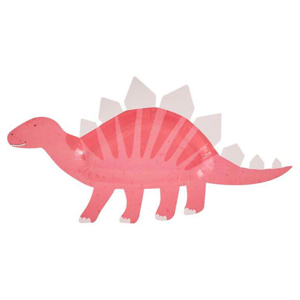 Pappteller Dinosaurier Pink 8 Stk. - DECORAMI