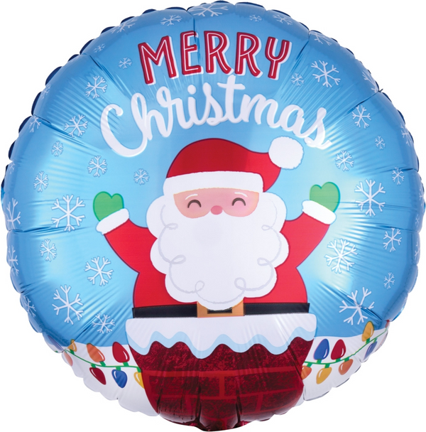 Rund-Folienballon MERRY Christmas Santa - DECORAMI
