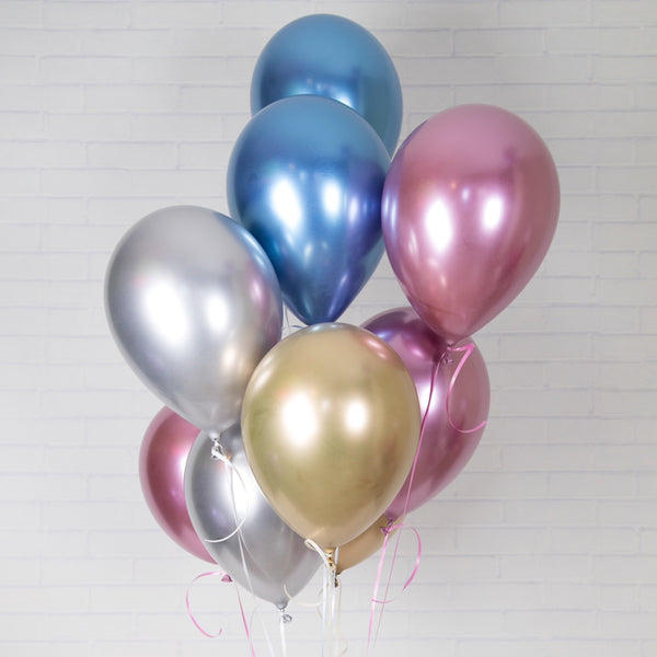 Luftballon Ø 30cm Chrom-Lila 5 Stk. - DECORAMI