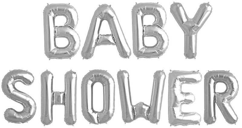 Ballonschriftzug "Baby Shower" Silber - DECORAMI
