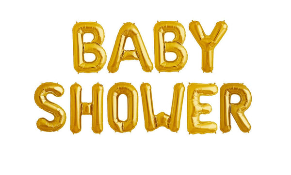 Ballonschriftzug "Baby Shower" Gold - DECORAMI