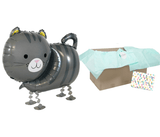 Heliumballon-Geschenk Katze Grau Airwalker - DECORAMI