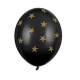 Latexballons Schwarz mit Sternen 10 Stk. - DECORAMI
