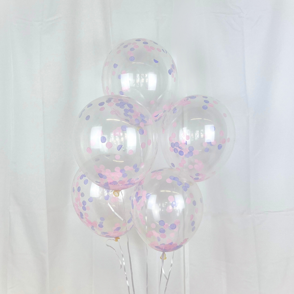 Luftballon-Set Konfetti Rosa & Lila 5 Stk.
