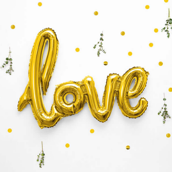 Ballonschriftzug "Love" Gold