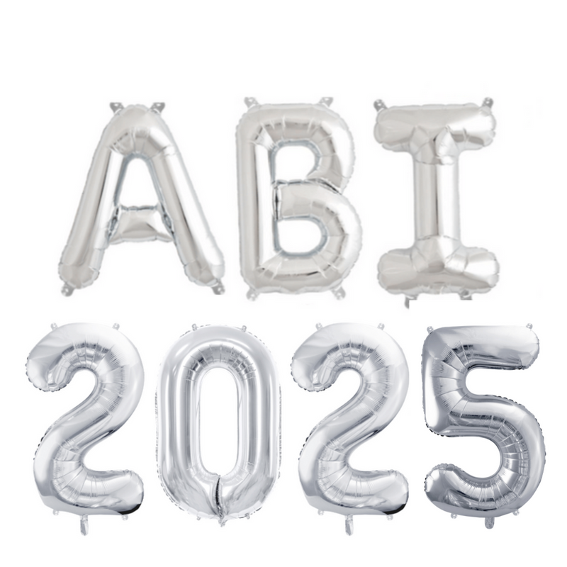 XXL Ballonschriftzug "Abi 2025" Silber