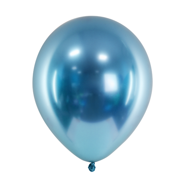 Luftballon Ø 30cm Chrom-Blau 10 Stk.