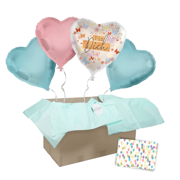 Heliumballon-Geschenk "Für Dich" Schmetterlinge