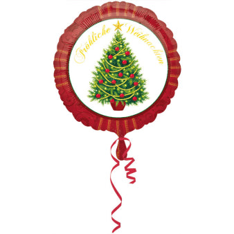 Rund-Folienballon "Fröhliche Weihnachten" Tanne
