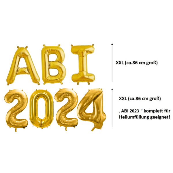 XXL Ballonschriftzug "Abi 2024" Gold