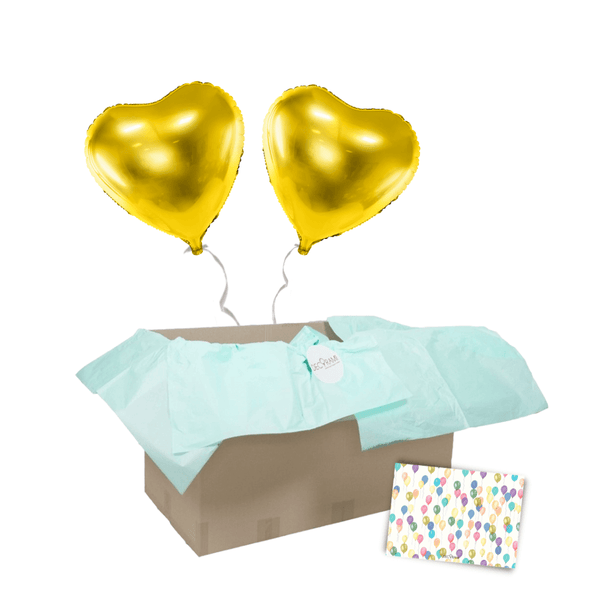 + 2 Herzen Helium-gefüllt (nur in Kombination mit 2 XXL Zahlen bestellbar) Gold - DECORAMI