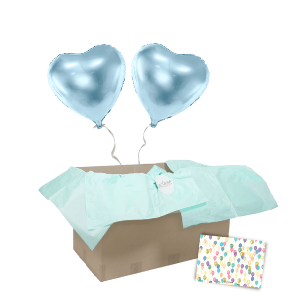 + 2 Herzen Helium-gefüllt (nur in Kombination mit 2 XXL Zahlen bestellbar) Blau - DECORAMI