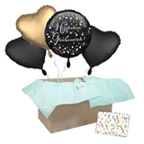 Heliumballon-Geschenk "Happy Birthday" Schwarz Marmor