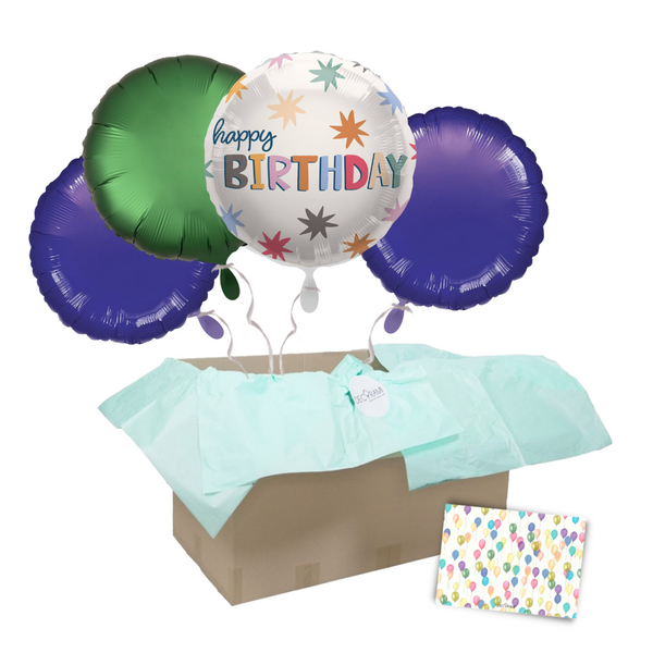 Heliumballon-Geschenk "Happy Birthday" Stars