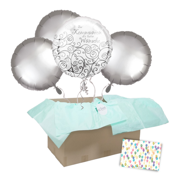 Heliumballon-Geschenk "Zur Kommunion die besten Wünsche"