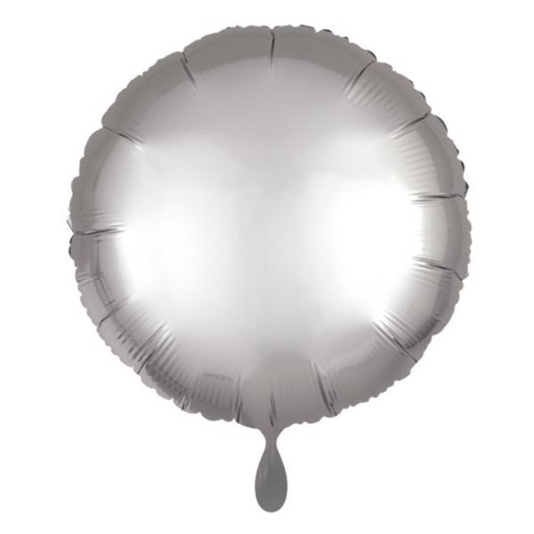 Rund-Folienballon Silber Satin