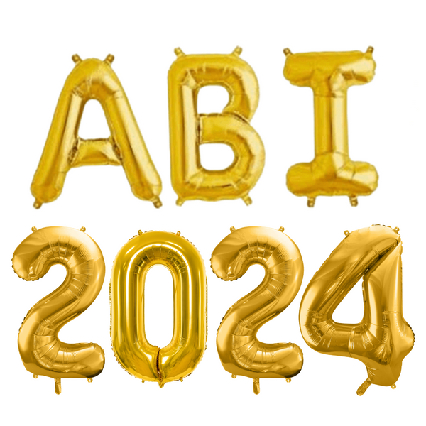 XXL Ballonschriftzug "Abi 2024" Gold