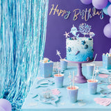 Partyvorhang lang Hellblau Glitzer
