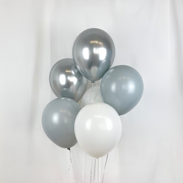 Luftballon-Set Chrom-Mix Silber 10 Stk.